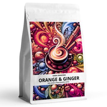 Kawa smakowa ORANGE & GINGER Pomarańcza z imbirem Najwyższej jakości kawa aromatyzowana 100 % arabica