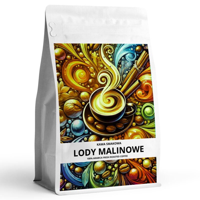 Kawa smakowa LODY MALINOWE Najwyższej jakości kawa aromatyzowana 100 % arabica