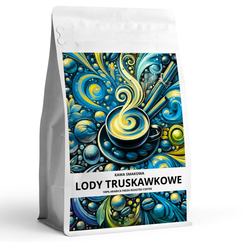 Kawa smakowa LODY TRUSKAWKOWE Najwyższej jakości kawa aromatyzowana 100 % arabica