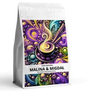 Kawa-smakowa-MALINA-MIGDAL-Najwyzszej-jakosci-kawa-aromatyzowana-100-arabica. Kawowy raj. Sklep z kawą smakową