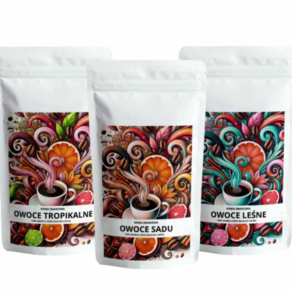 Zestaw-kaw-smakowych-OWOCOWY-RAJ. kawowy Raj. Sklep z najlepsza kawą. Zestaw prezentowy