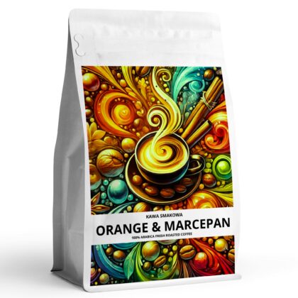 kawa-smakowa-ORANGE-MARCEPAN-Najwyzszej-jakosci-kawa-aromatyzowana-100-arabica. Kawowy Raj. Sklep z kawą smakową